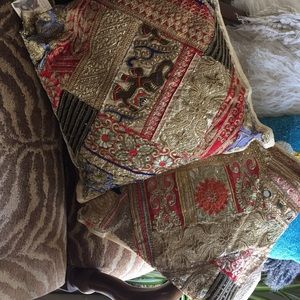 14x14 embroidered sequin throw pillows with insert